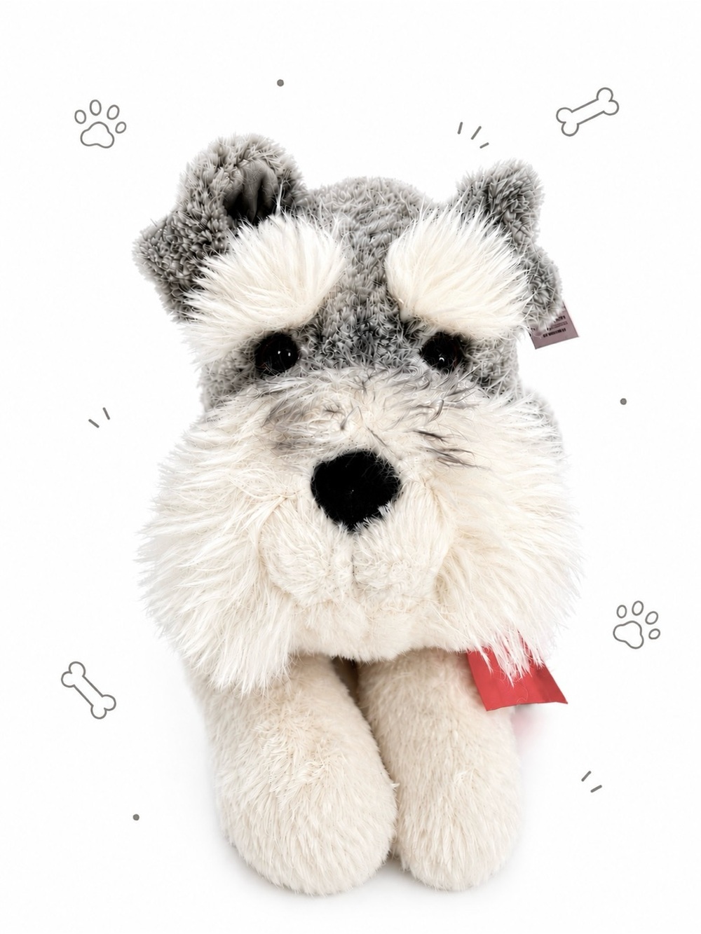 🧸 2/$58 WAY TO CELEBRATE NWT Soft Large Schnauzer Pup Plush Stuffed Animal 23”